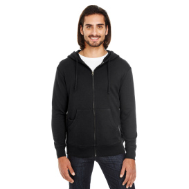 Threadfast 321Z Unisex Triblend French Terry Full-Zip - Black Solid