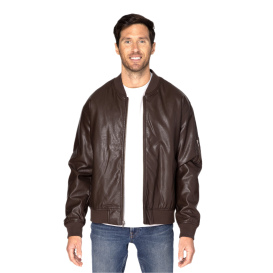 Threadfast 395J Unisex Bomber Jacket - Brown Vegan Leather