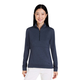 PUMA Golf 535516 Ladies Cloudspun Rockaway Quarter-Zip - Navy Blazer