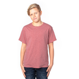 Threadfast 600A Youth Ultimate CVC T-Shirt - Maroon Heather