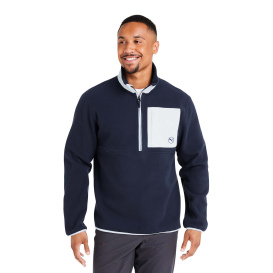 PUMA Golf 628407 Fleece Quarter-Zip - Deep Navy/White Glow