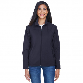 North End 78034 Ladies Three-Layer Fleece Bonded Performance Soft Shell Jacket - Midnight Navy