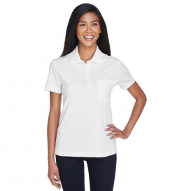 Core 365 78181P Ladies Origin Performance Pique Polo with Pocket - White