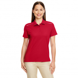 Core 365 78181R Ladies Radiant Performance Pique Polo with Reflective Piping - Classic Red