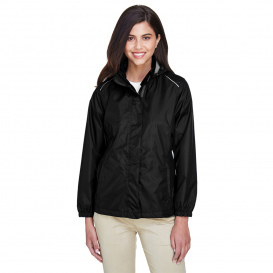 Core 365 78185 Ladies Climate Seam-Sealed Lightweight Variegated Ripstop Jacket - Black
