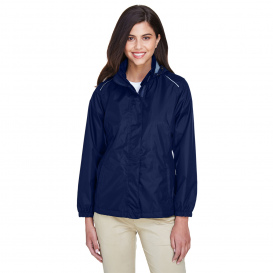 Core 365 78185 Ladies Climate Seam-Sealed Lightweight Variegated Ripstop Jacket - Classic Navy