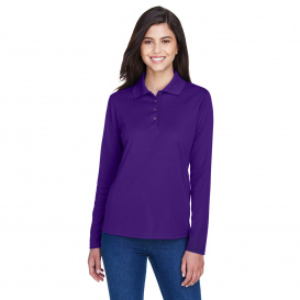 Core 365 78192 Ladies Pinnacle Performance Long Sleeve Pique Polo - Campus Purple