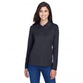 Core 365 78192 Ladies Pinnacle Performance Long Sleeve Pique Polo - Carbon