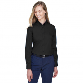 Core 365 78193 Ladies Operate Long Sleeve Twill Shirt - Black