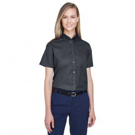 Core 365 78194 Ladies Optimum Short Sleeve Twill Shirt - Carbon