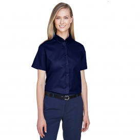 Core 365 78194 Ladies Optimum Short Sleeve Twill Shirt - Classic Navy