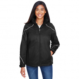 North End 78196 Ladies Angle 3-in-1 Jacket with Bonded Fleece Liner - Black