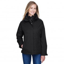 Core 365 78205 Ladies Region 3-in-1 Jacket with Fleece Liner - Black