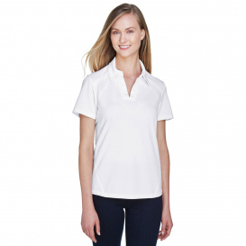 North End 78632 Ladies Recycled Polyester Performance Pique Polo - White