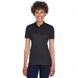 UltraClub 8210L Ladies Cool & Dry Mesh Pique Polo - Black