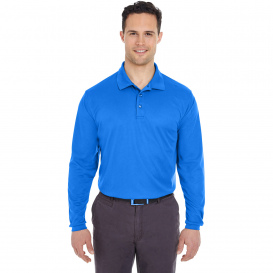 UltraClub 8210LS Men\'s Cool & Dry Long-Sleeve Mesh Pique Polo - Royal