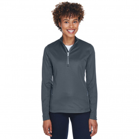 UltraClub 8230L Ladies Cool & Dry Sport Quarter-Zip Pullover - Charcoal