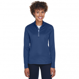 UltraClub 8230L Ladies Cool & Dry Sport Quarter-Zip Pullover - Navy