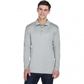 UltraClub 8405LS Men\'s Cool & Dry Sport Long-Sleeve Polo - Grey