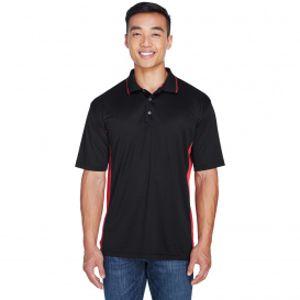 UltraClub 8406 Men\'s Cool & Dry Sport Two-Tone Polo - Black/Red