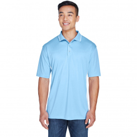 UltraClub 8406 Men\'s Cool & Dry Sport Two-Tone Polo - Columbia Blue/White