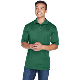 UltraClub 8406 Men\'s Cool & Dry Sport Two-Tone Polo - Forest Green/White