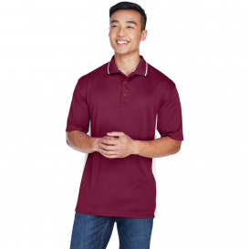 UltraClub 8406 Men\'s Cool & Dry Sport Two-Tone Polo - Maroon/White