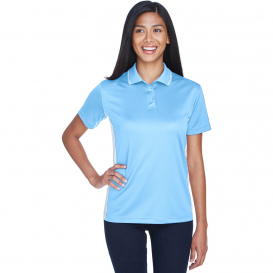 UltraClub 8406L Ladies Cool & Dry Sport Two-Tone Polo - Columbia Blue/White