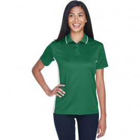 UltraClub 8406L Ladies Cool & Dry Sport Two-Tone Polo - Forest Green/White
