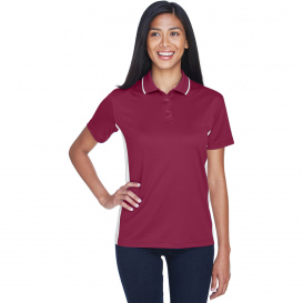 UltraClub 8406L Ladies Cool & Dry Sport Two-Tone Polo - Maroon/White