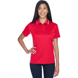 UltraClub 8406L Ladies Cool & Dry Sport Two-Tone Polo - Red/White