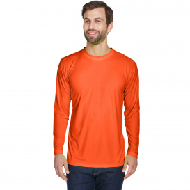 UltraClub 8422 Men\'s Cool & Dry Sport Long-Sleeve Performance Interlock T-Shirt - Bright Orange