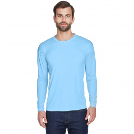 UltraClub 8422 Men\'s Cool & Dry Sport Long-Sleeve Performance Interlock T-Shirt - Columbia Blue