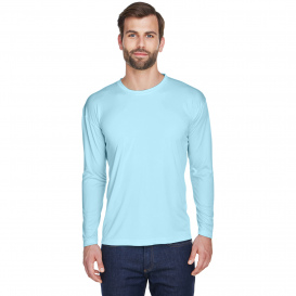 UltraClub 8422 Men\'s Cool & Dry Sport Long-Sleeve Performance Interlock T-Shirt - Ice Blue