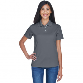 UltraClub 8445L Ladies Cool & Dry Stain-Release Performance Polo - Charcoal