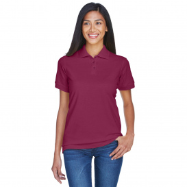 UltraClub 8530 Ladies Classic Pique Polo - Burgundy