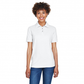 UltraClub 8541 Ladies Whisper Pique Polo - White