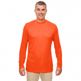 UltraClub 8622 Men\'s Cool & Dry Performance Long Sleeve Top - Bright Orange