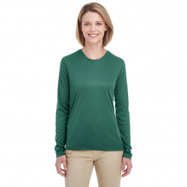 UltraClub 8622W Ladies Cool & Dry Performance Long Sleeve Top - Forest Green