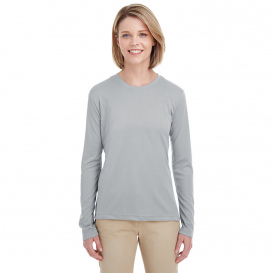 UltraClub 8622W Ladies Cool & Dry Performance Long Sleeve Top - Grey