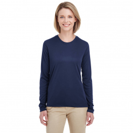 UltraClub 8622W Ladies Cool & Dry Performance Long Sleeve Top - Navy