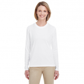 UltraClub 8622W Ladies Cool & Dry Performance Long Sleeve Top - White