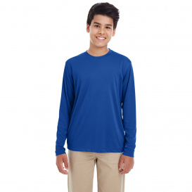 UltraClub 8622Y Youth Cool & Dry Performance Long Sleeve Top - Royal