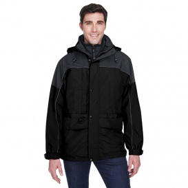 North End 88006 Adult 3-in-1 Two-Tone Parka - Black | Full Source