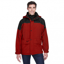 North End 88006 Adult 3-in-1 Two-Tone Parka - Molten Red