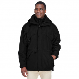 North End 88007 Adult 3-in-1 Parka with Dobby Trim - Black