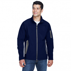 North End 88138 Men\'s Three Layer Fleece Bonded Soft Shell Technical Jacket - Classic Navy