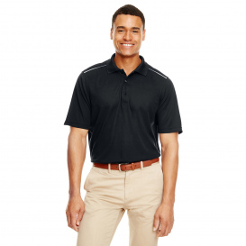 Core 365 88181R Men\'s Radiant Performance Pique Polo with Reflective Piping - Black