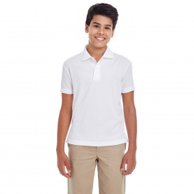 Core 365 88181Y Youth Origin Performance Pique Polo - White