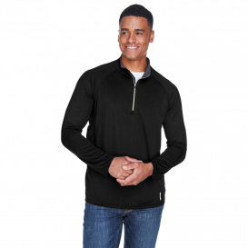 North End 88187 Men\'s Radar Quarter-Zip Performance Long Sleeve Top - Black